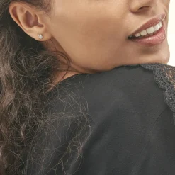 Boucles D'oreilles Puces Edy Serti Clos Or Jaune Topaze