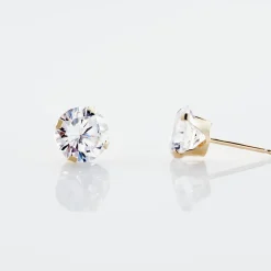 Boucles D'oreilles Puces Eddie Or Jaune Oxyde De Zirconium