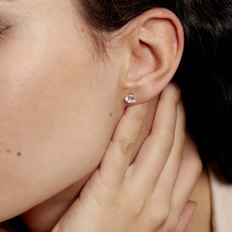 Boucles D'oreilles Puces Eddie Or Jaune Oxyde De Zirconium