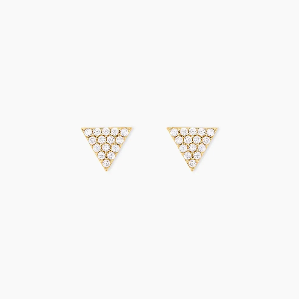 Boucles D'oreilles Puces Eloane Triangle Or Jaune Oxyde De Zirconium