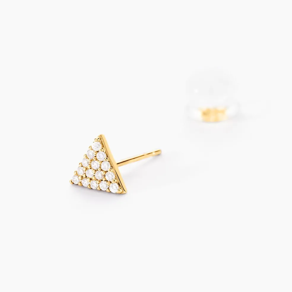 Boucles D'oreilles Puces Eloane Triangle Or Jaune Oxyde De Zirconium