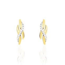 Boucles D'oreilles Puces Ester Or Jaune Diamant