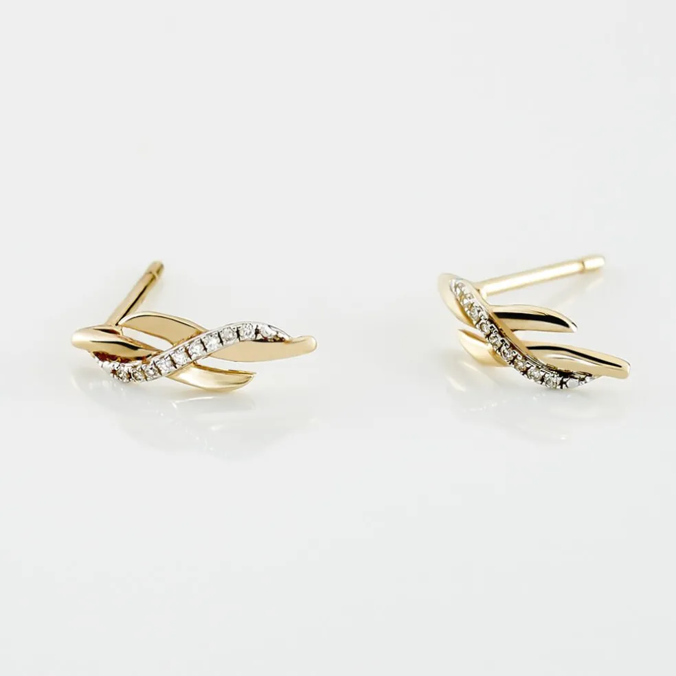 Boucles D'oreilles Puces Ester Or Jaune Diamant