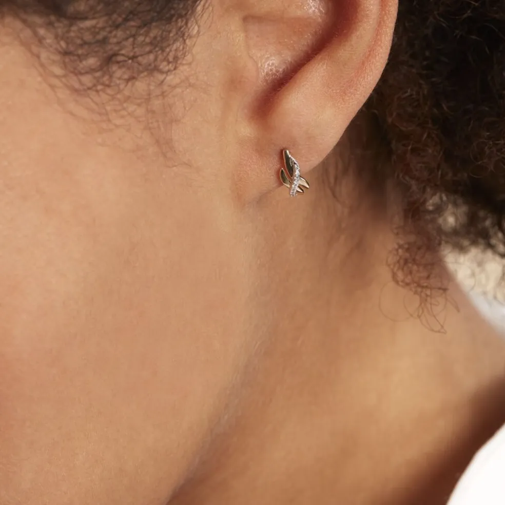 Boucles D'oreilles Puces Ester Or Jaune Diamant