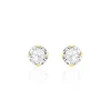 Boucles D'oreilles Puces Eddie Or Jaune Oxyde De Zirconium