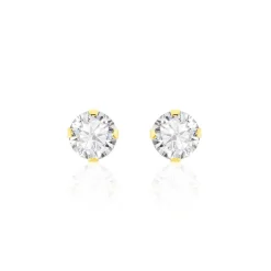 Boucles D'oreilles Puces Eddie Or Jaune Oxyde De Zirconium