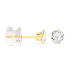 Boucles D'oreilles Puces Eddie Or Jaune Oxyde De Zirconium