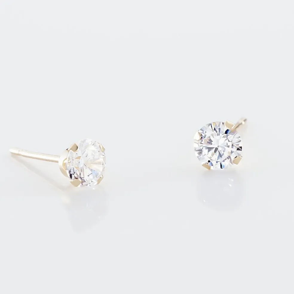 Boucles D'oreilles Puces Eddie Or Jaune Oxyde De Zirconium