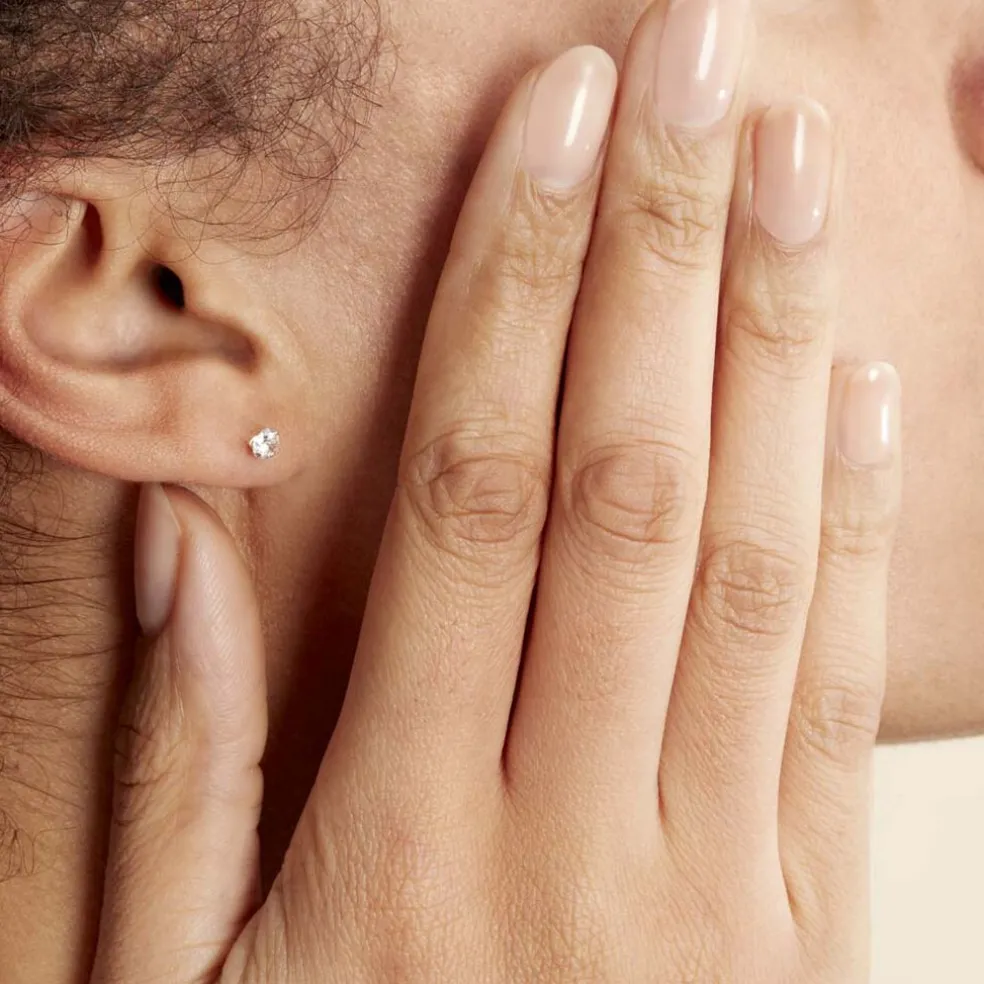 Boucles D'oreilles Puces Eddie Or Jaune Oxyde De Zirconium