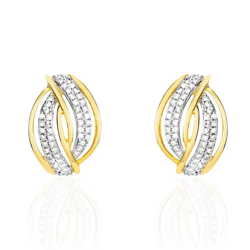 Boucles D'oreilles Puces Enora Or Jaune Diamant