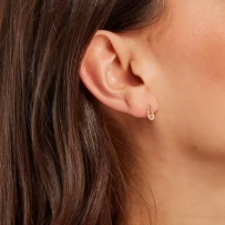 Boucles D'oreilles Puces Epiktetos Or Jaune Oxyde De Zirconium