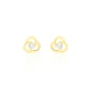 Boucles D'oreilles Puces Eleanor Fleur Or Jaune Oxyde De Zirconium
