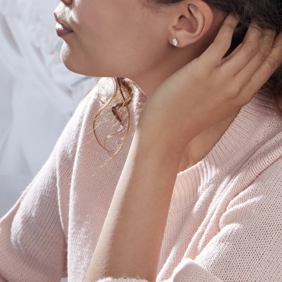 Boucles D'oreilles Puces Elea Or Jaune Oxyde