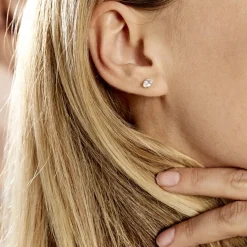 Boucles D'oreilles Puces Elea Or Jaune Oxyde