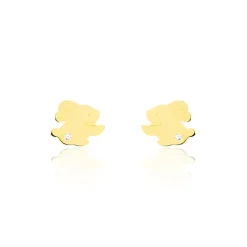 Boucles D'oreilles Puces Elioussa Lapin Or Jaune Oxyde De Zirconium