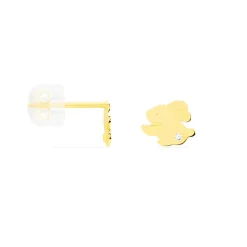 Boucles D'oreilles Puces Elioussa Lapin Or Jaune Oxyde De Zirconium