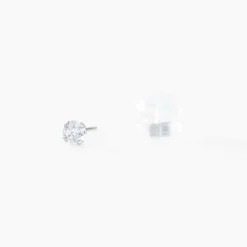 Boucles D'oreilles Puces Eddie Or Blanc Oxyde De Zirconium