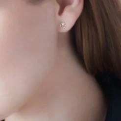 Boucles D'oreilles Puces Edmee Cercle Or Jaune Oxyde De Zirconium