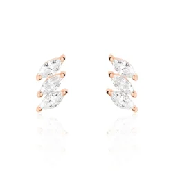 Boucles D'oreilles Puces Edma Or Rose Oxyde De Zirconium