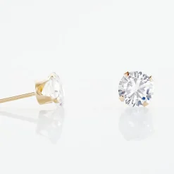 Boucles D'oreilles Puces Eddie Or Jaune Oxyde De Zirconium