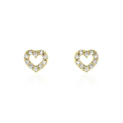 Boucles D'oreilles Puces Eily Or Jaune Oxyde De Zirconium