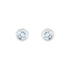 Boucles D'oreilles Puces Edy Serti Clos Or Blanc Topaze