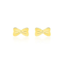 Boucles D'oreilles Puces Evonne Noeud Or Jaune