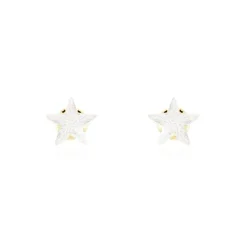 Boucles D'oreilles Puces Elais Etoile Or Jaune Oxyde De Zirconium
