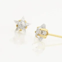 Boucles D'oreilles Puces Elais Etoile Or Jaune Oxyde De Zirconium
