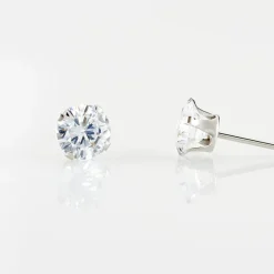 Boucles D'oreilles Puces Eddie Or Blanc Oxyde De Zirconium