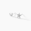 Boucles D'oreilles Puces Eden Or Blanc Oxyde De Zirconium