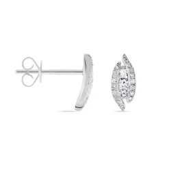 Boucles D'oreilles Puces Eternite Or Blanc Diamant