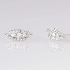 Boucles D'oreilles Puces Eternite Or Blanc Diamant