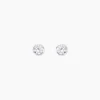 Boucles D'oreilles Puces Elda Serti Clos Or Blanc Oxyde De Zirconium