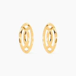 Boucles D'oreilles Puces Elodile Ovale Or Jaune