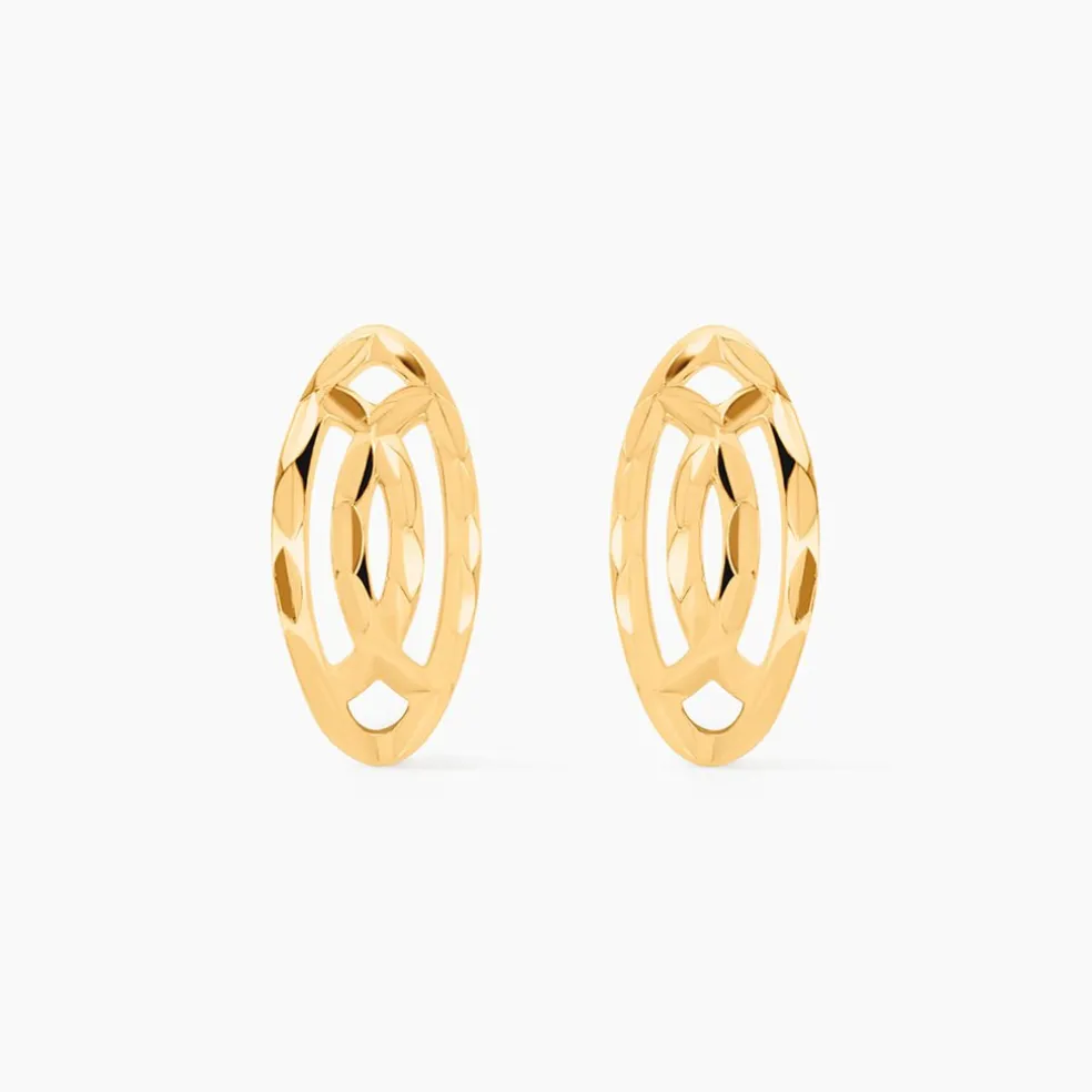 Boucles D'oreilles Puces Elodile Ovale Or Jaune