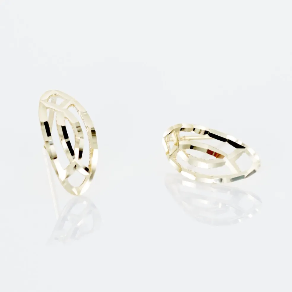 Boucles D'oreilles Puces Elodile Ovale Or Jaune