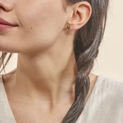 Boucles D'oreilles Puces Elodile Ovale Or Jaune