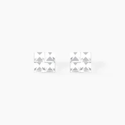 Boucles D'oreilles Puces Eve Argent Blanc Oxyde De Zirconium