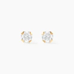 Boucles D'oreilles Puces Eddie Or Jaune Oxyde De Zirconium