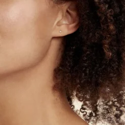 Boucles D'oreilles Puces Eddie Or Jaune Oxyde De Zirconium