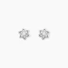Boucles D'oreilles Puces Emiliette Argent Blanc Oxyde De Zirconium