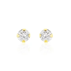Boucles D'oreilles Puces Eddie Or Jaune Oxyde De Zirconium