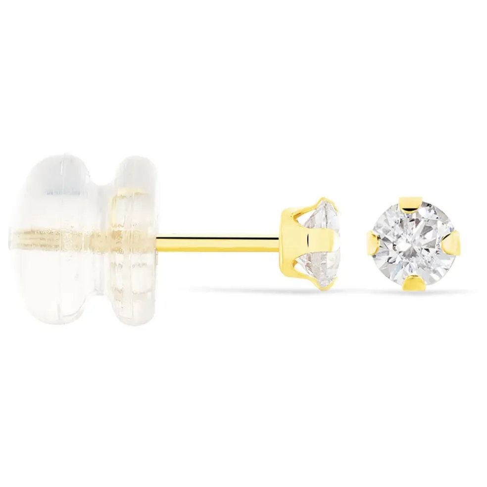 Boucles D'oreilles Puces Eddie Or Jaune Oxyde De Zirconium
