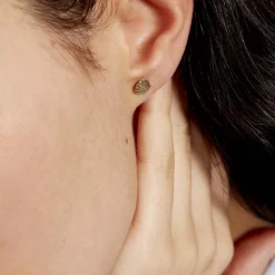 Boucles D'oreilles Puces Franzine Coquillage Or Jaune