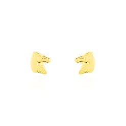 Boucles D'oreilles Puces Freyia Cheval Or Jaune