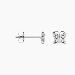 Boucles D'oreilles Puces Farasha Argent Blanc Oxyde De Zirconium