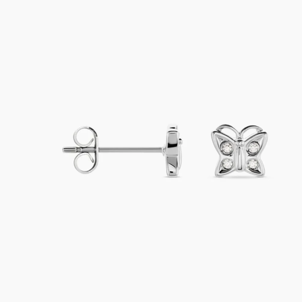 Boucles D'oreilles Puces Farasha Argent Blanc Oxyde De Zirconium