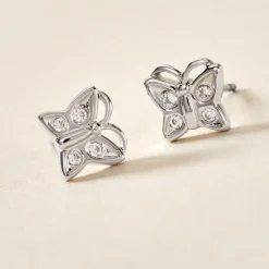 Boucles D'oreilles Puces Farasha Argent Blanc Oxyde De Zirconium