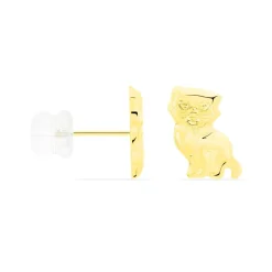 Boucles D'oreilles Puces Florenta Chat Or Jaune